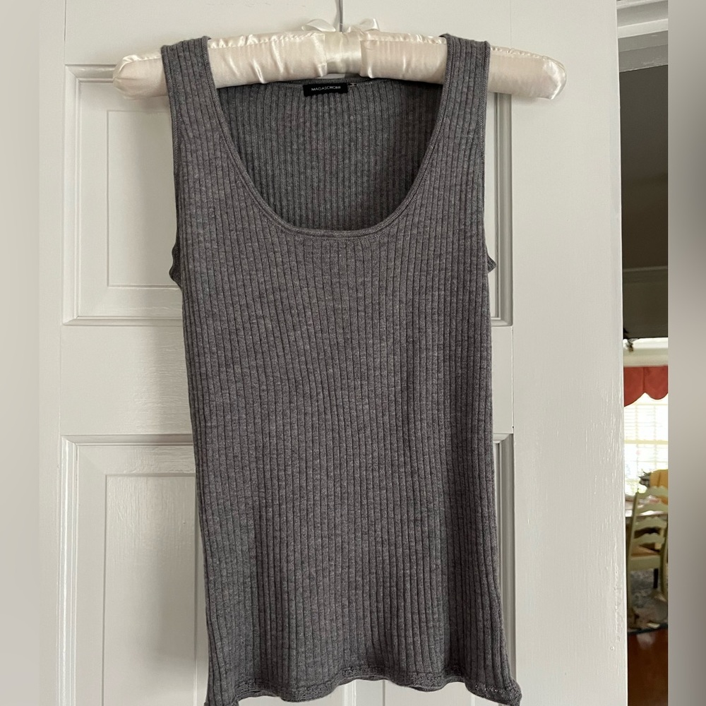 Magaschoni Cashmere/silk ribbed sleeveless shell sweater – vintage, gently loved